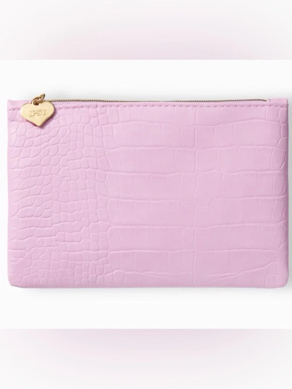 Ipsy Glam Makeup Bag | Embossed Pink Faux Croc